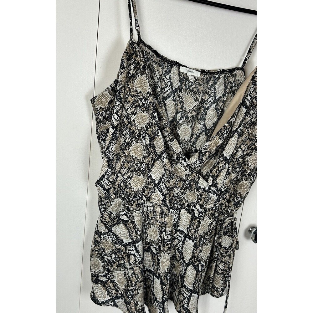 Maurices Brown Animal Snakeskin Sleeveless Surplice Wrap Front Womens Top Sz XXL - Picture 6 of 9
